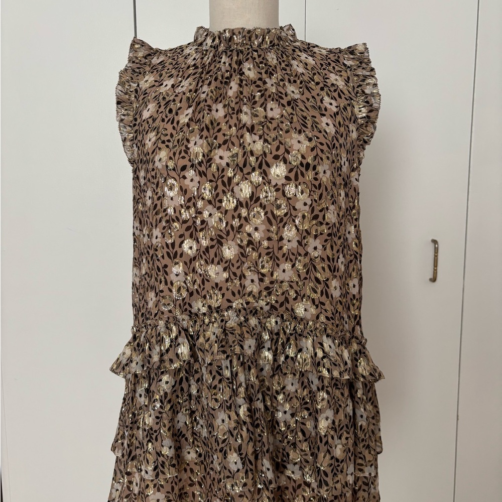 Kate Spade Gold and Black Floral Dress